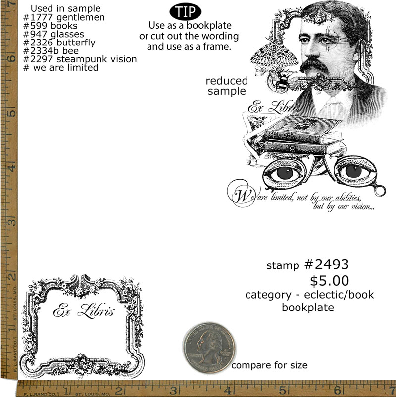 #2493 - Bookplate - Eclectic/Book